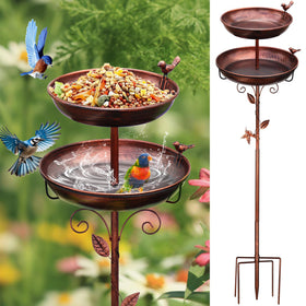 GRECOMEIN birdbath on a 42-inch stand offering safe height and clear bird visibility