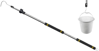 Greeily pool retrieval hook extended pole reaching 79 inches for deep end access