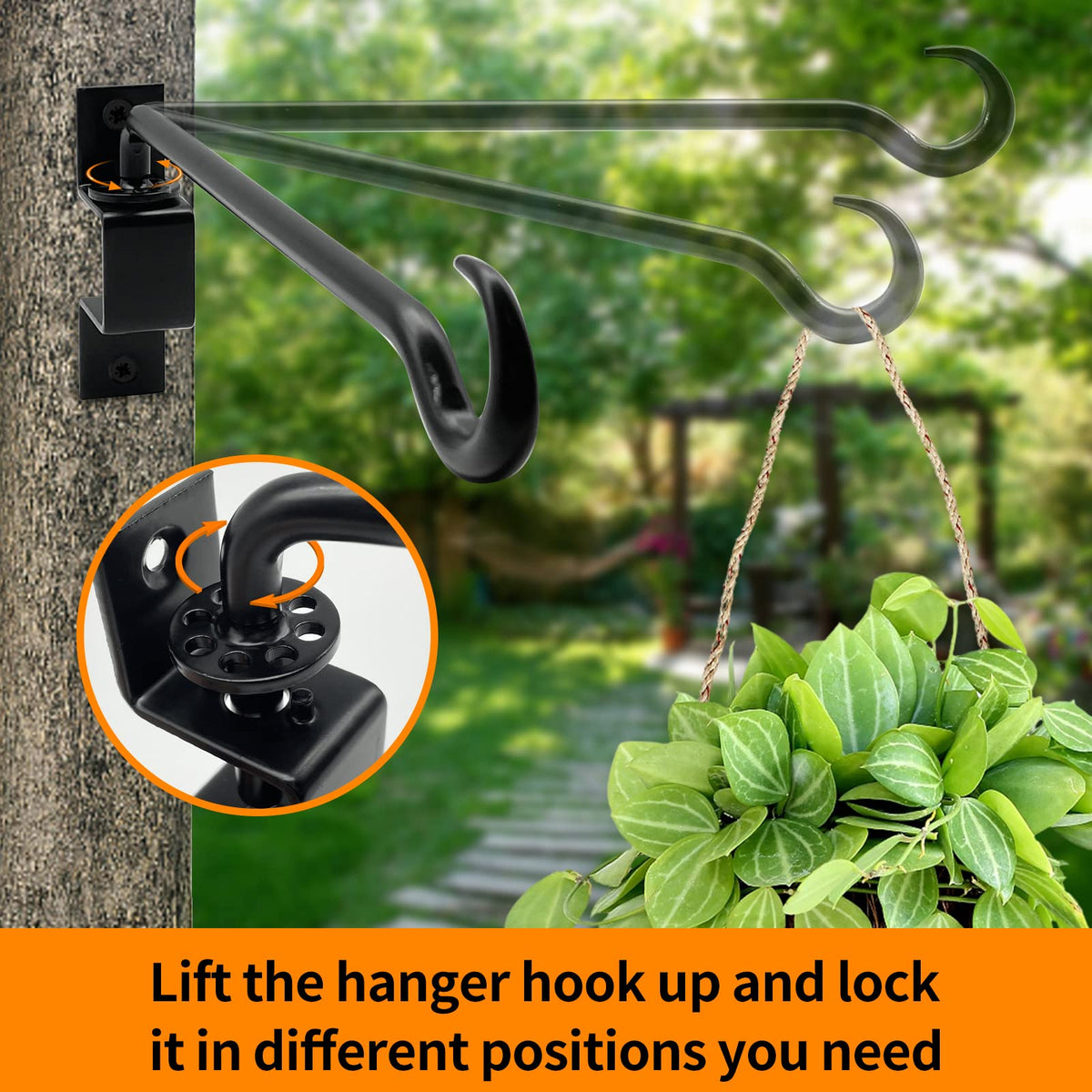 Greemov swivel plant hanger for indoor-outdoor use enables flexible sun-ready arrangements.