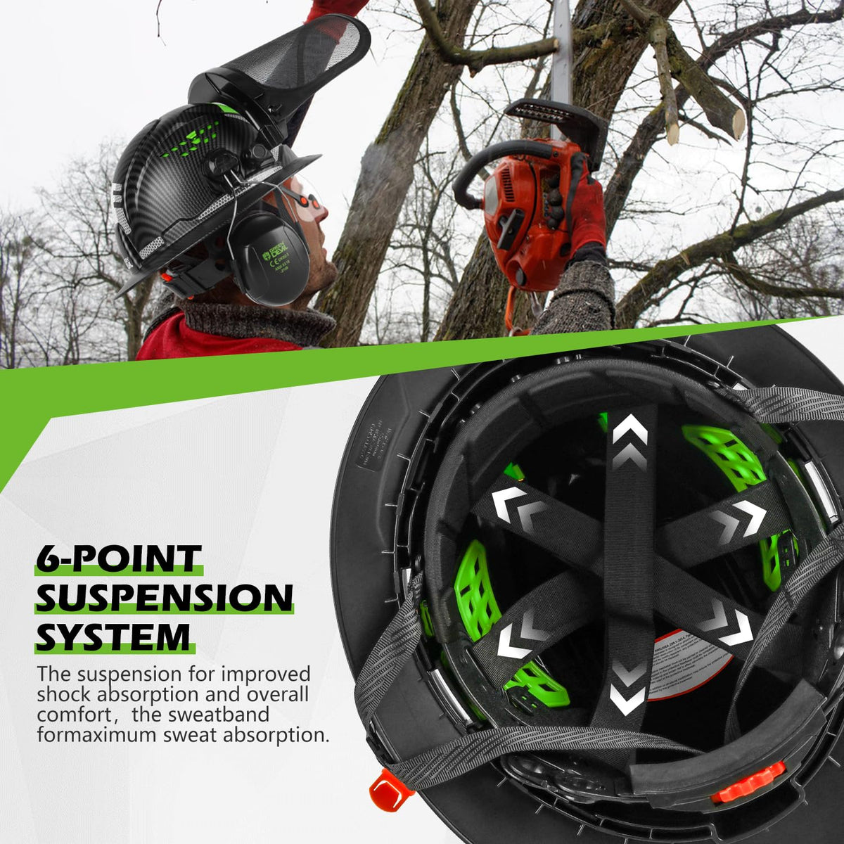 GREEN DEVIL helmet 6 point suspension for comfortable secure fit