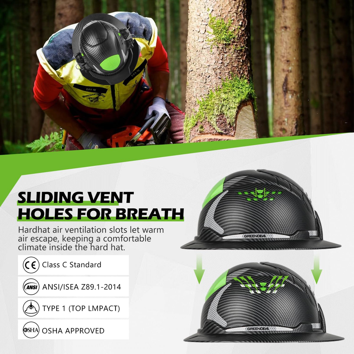 GREEN DEVIL helmet ventilation slots promoting airflow