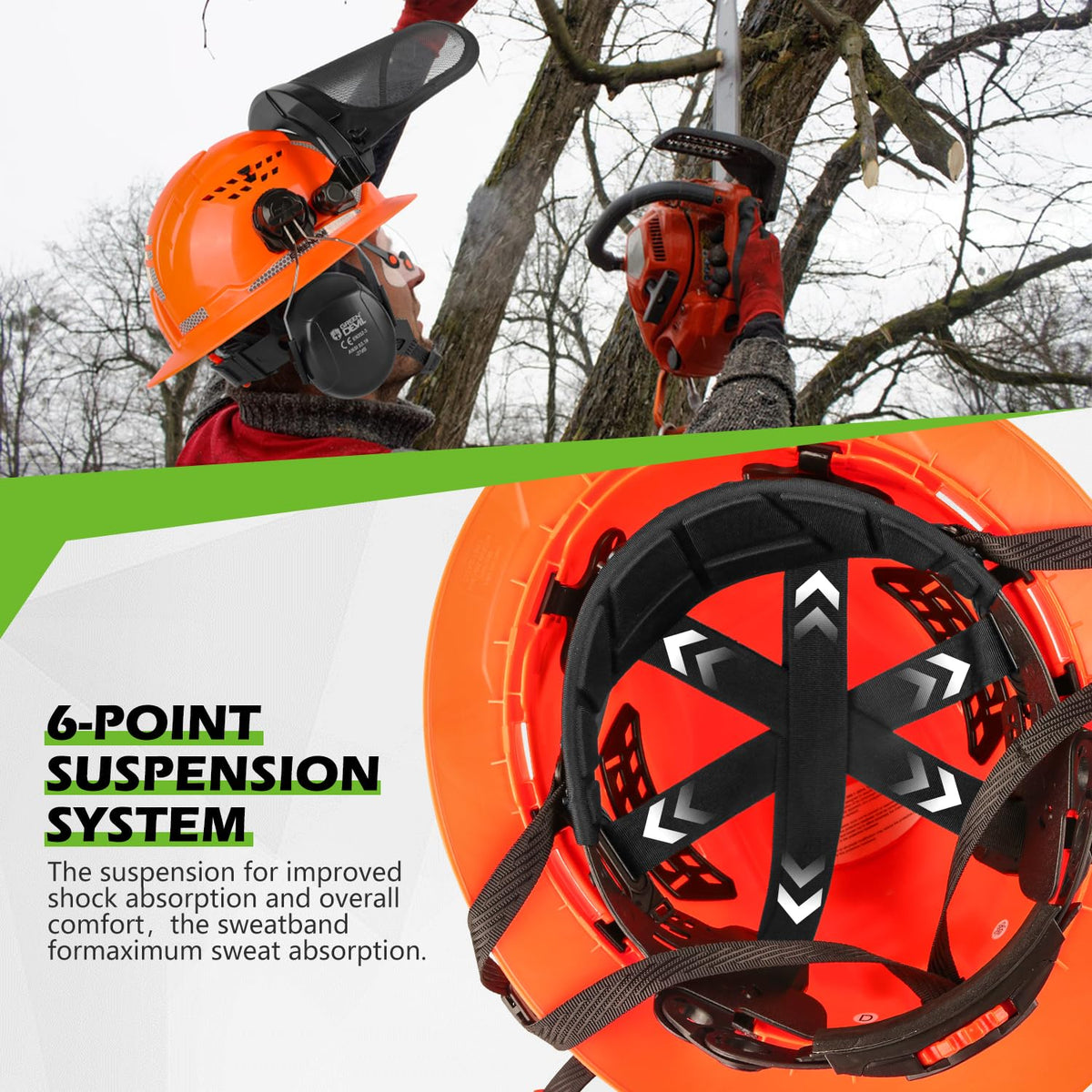 Green Devil 4-in-1 safety kit integrates hard hat and protection.