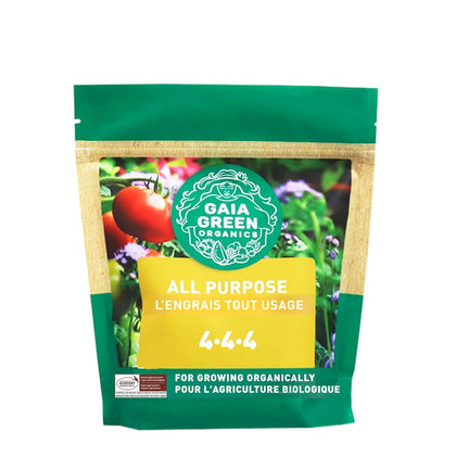 Green Gaia Gaia Green All Purpose Fertilizer 500g pack-shot enhances soil health and plant growth.