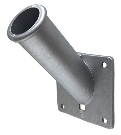 Green Grove aluminum flag pole bracket front view for stable flag display