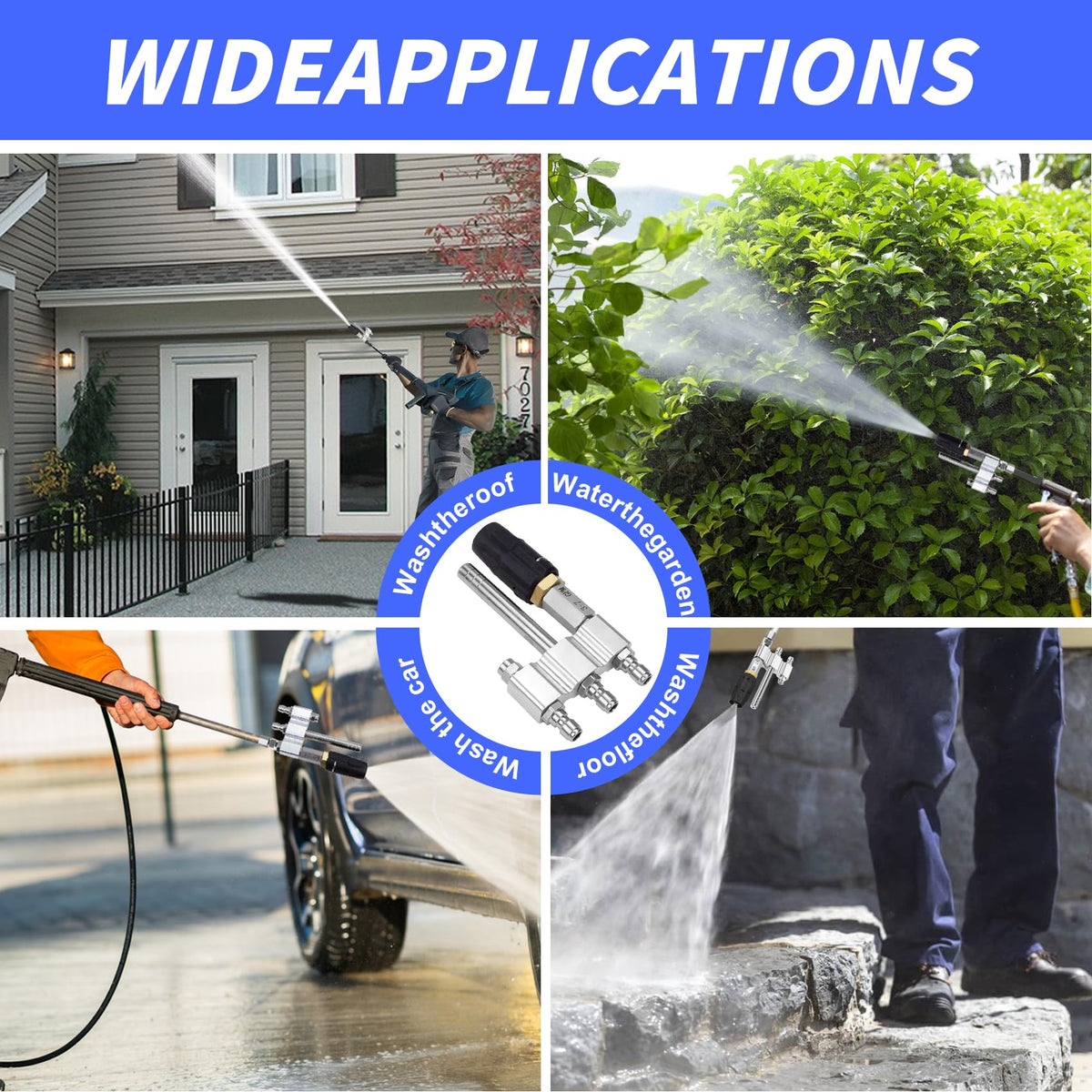 Green Living high-efficiency nozzle improves cleaning time and coverage.