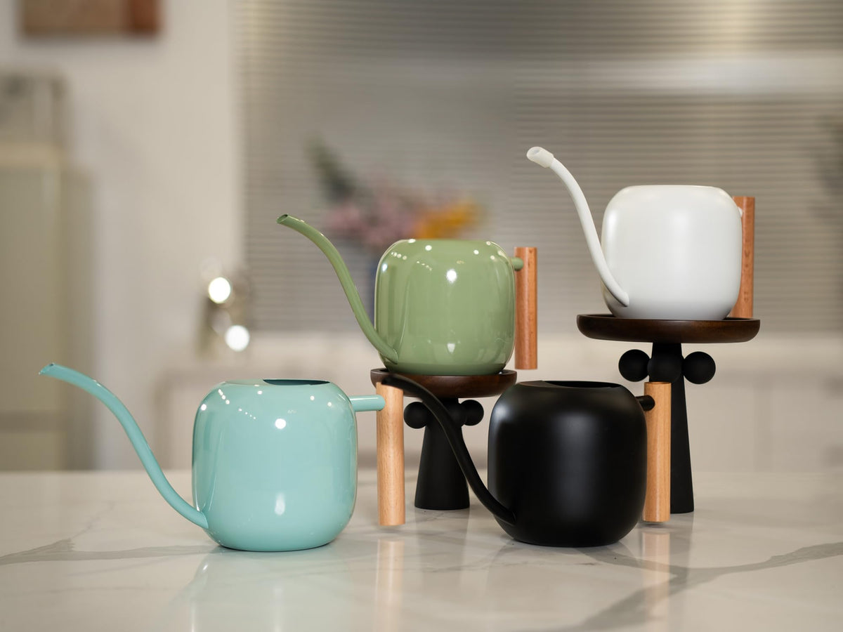 Green Moon open-top design makes refilling quick and spill-free