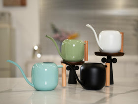 Green Moon open-top design makes refilling quick and spill-free