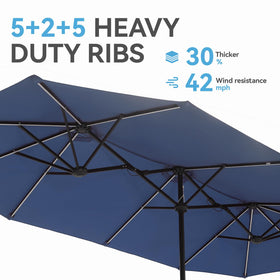Easy crank mechanism on GREEN PARTY umbrella for quick opening and closing