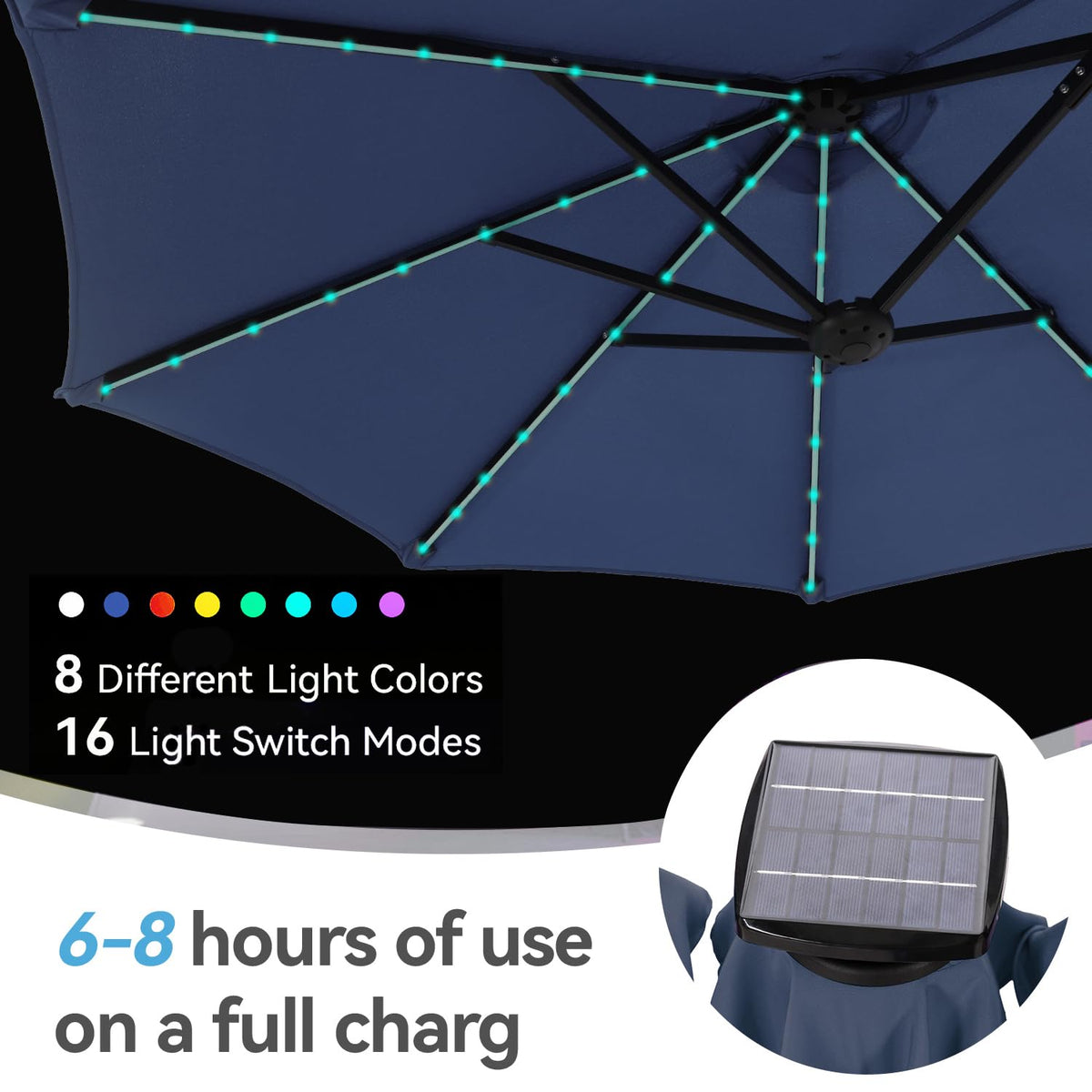 UV-resistant fade-resistant fabric on GREEN PARTY umbrella maintains color and clean look
