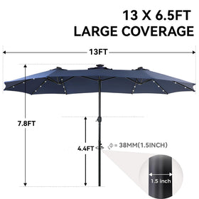 Powder-coated 1.5-inch pole on GREEN PARTY umbrella delivers durable support
