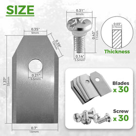 Green Piece mower blade 0.75mm thickness for efficient trimming.