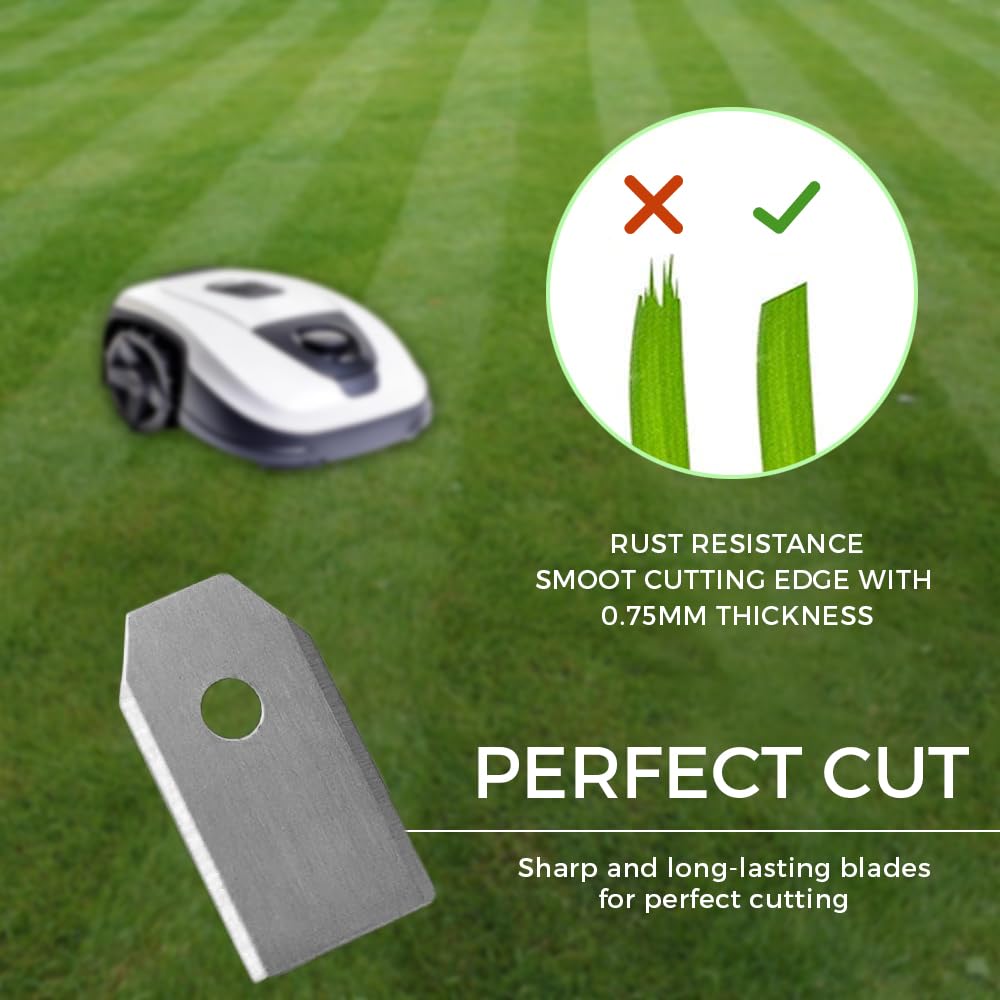 Green Piece double-sided blades extend life on single-disc mowers.
