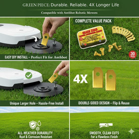 Green Piece blades deliver smooth, clean cuts for your lawn.