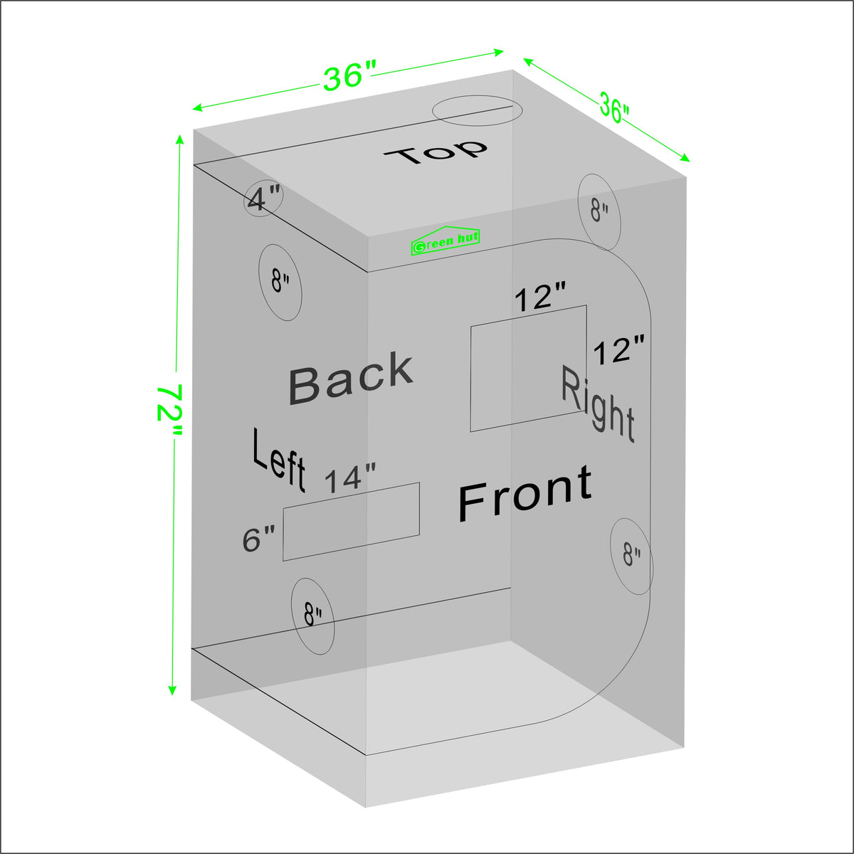 Green Hut 3x3 grow tent upgraded connector for rust-resistant setup.