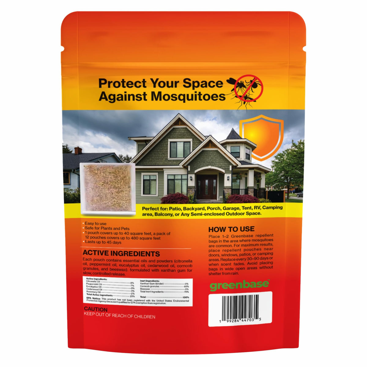Greenbase Easy-to-Use Mosquito Pouches work without sprays or liquids.