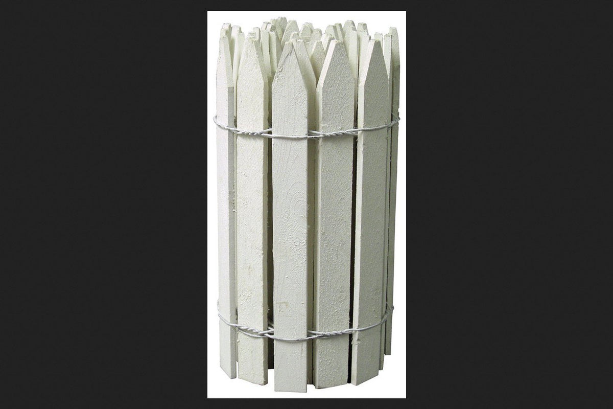 Greenes Fence wood white garden fence, 144 in long, defines garden borders.