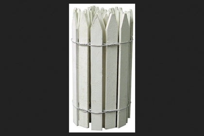 Greenes Fence wood white garden fence, 144 in long, defines garden borders.