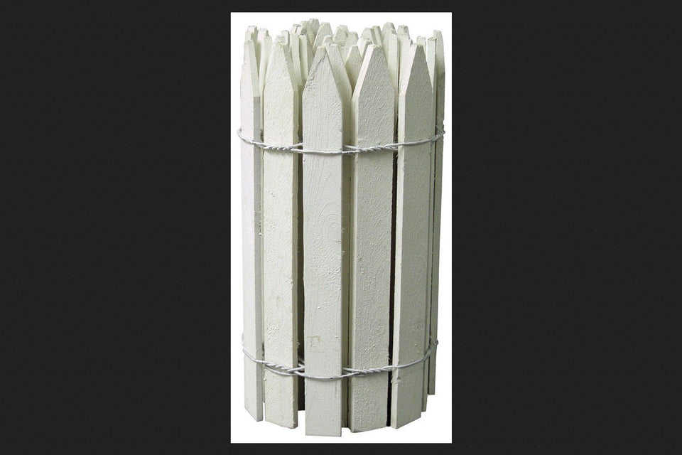 Greenes Fence wood white garden fence, 144 in long, defines garden borders.