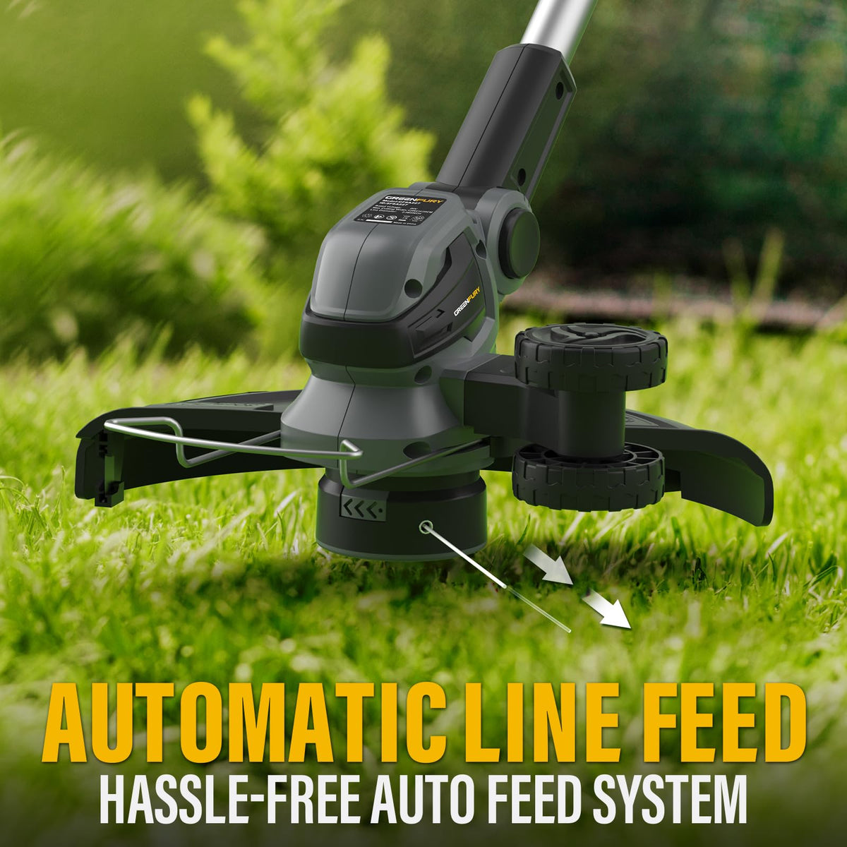 12-inch auto-feed spool enables continuous trimming without interruptions.