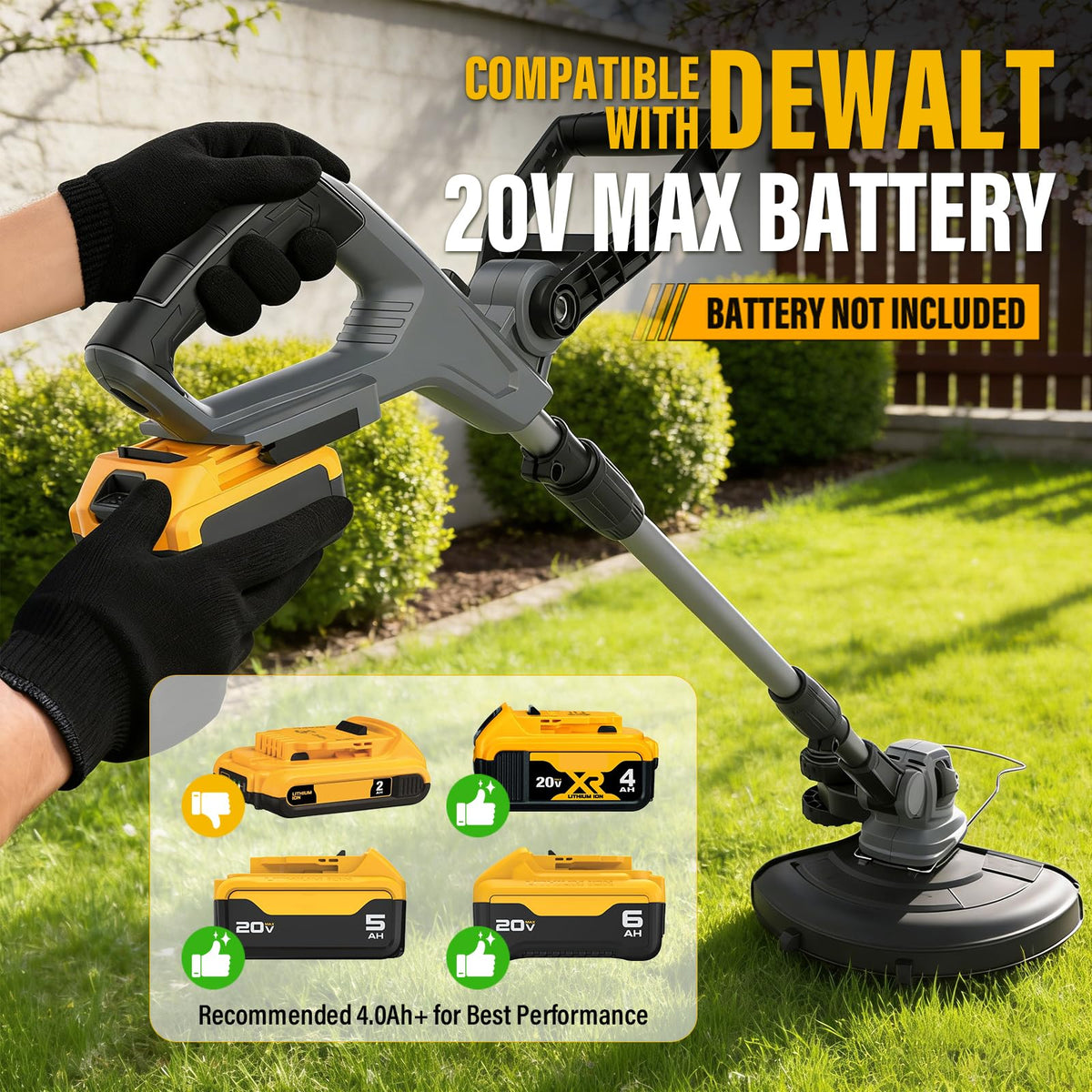 GREENFURY powers on DEWALT 20V Max batteries for flexible, cost-saving operation.