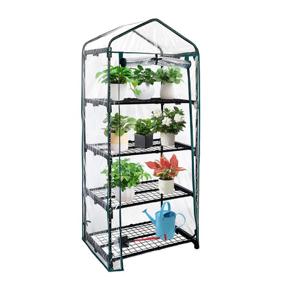 GreenGiggle 4-tier mini greenhouse front view for seed starting
