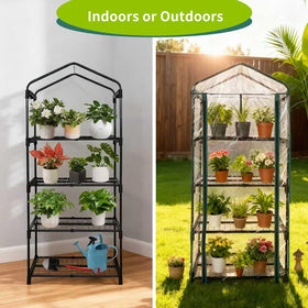 GreenGiggle 4-tier shelves with removable layout for tall plants