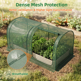 GreenGiggle crop cage double zippered doors for easy access during watering and harvesting