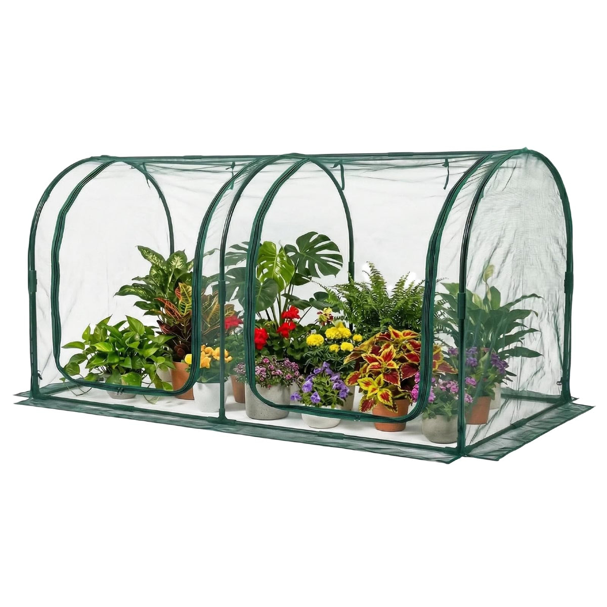 GreenGiggle crop cage front view showing spacious enclosure protecting vegetables