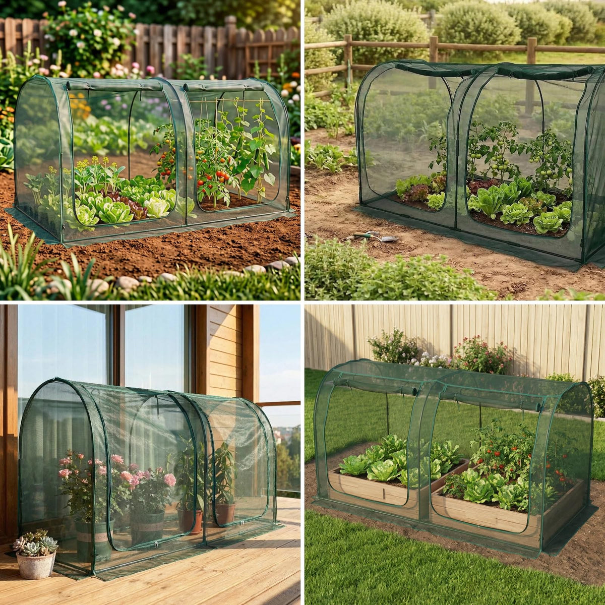 GreenGiggle crop cage in use as a mobile area for safe pet foraging