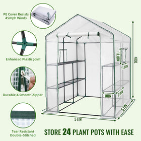 Greengro greenhouse with mesh side windows promotes fresh airflow for healthy seedlings.