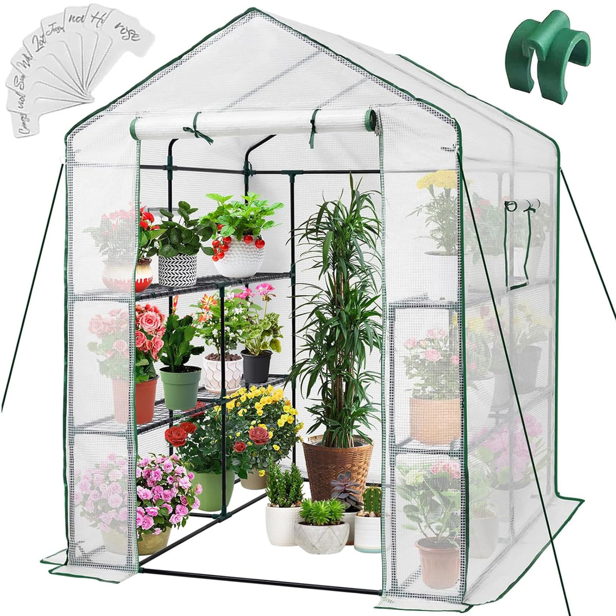 Greengro walk-in greenhouse exterior shows a sturdy frame for year-round gardening.
