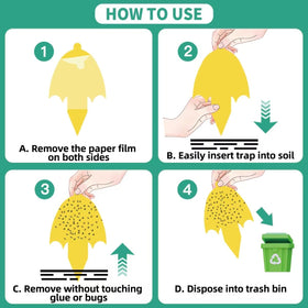 Greenkeeper Ver. 2.0 yellow gnat trap in garden or greenhouse for outdoor pest control.