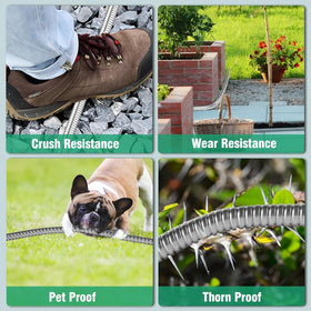 Greenleisure flexible stainless steel braid enables smooth maneuvering around plants.