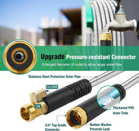 Greenleisure metal hose kink-free design for tangle-free watering and cleaning tasks.