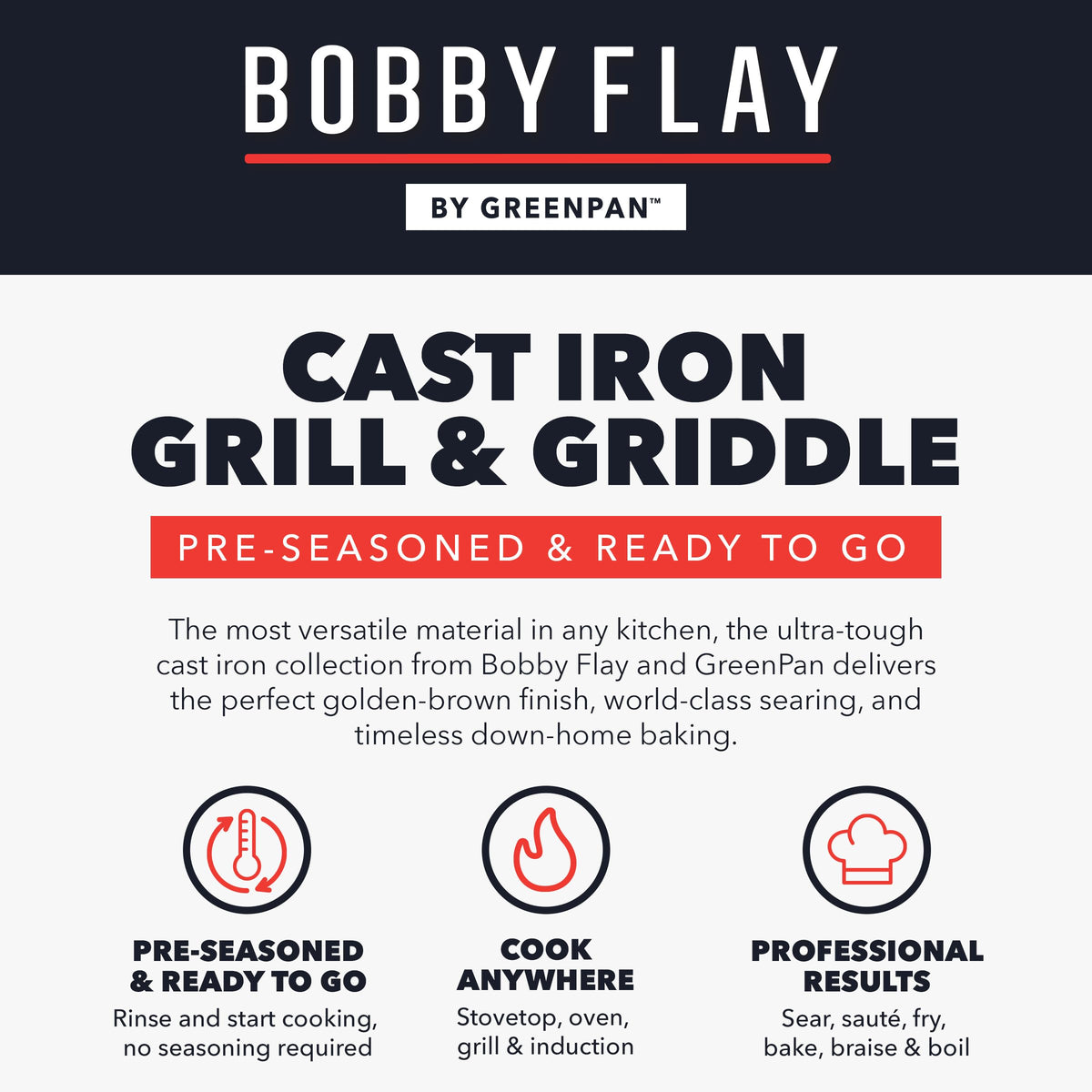 Pressing burgers on a griddle with the GreenPan press for even cooking