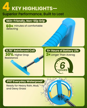 GreenRex 4-inch depth detection helps accurate treasure sensing