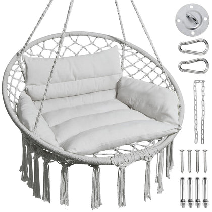 Greenstell hammock chair with cloud cushion for plush back support