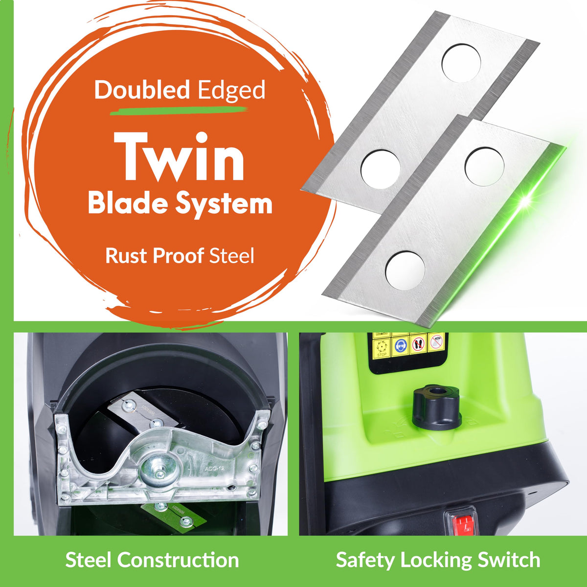 GreenSweep one-button operation starts the chipper quickly