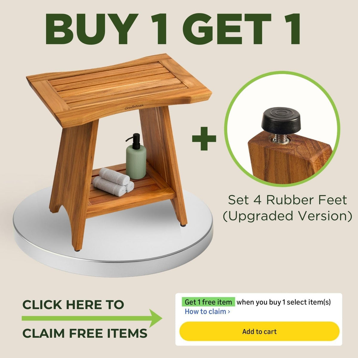 GREENTEAK solid teak frame withstands daily moisture exposure