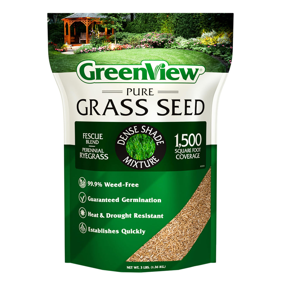 GreenView Pure Grass Seed Dense Shade Mixture bag for shade lawn enhancement