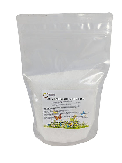 Greenway Biotech ammonium sulfate 21-0-0 2lb bag; lowers pH for acid-loving plants