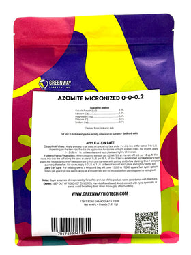 Greenway Biotech Azomite ground dust pouring into soil to boost trace minerals.