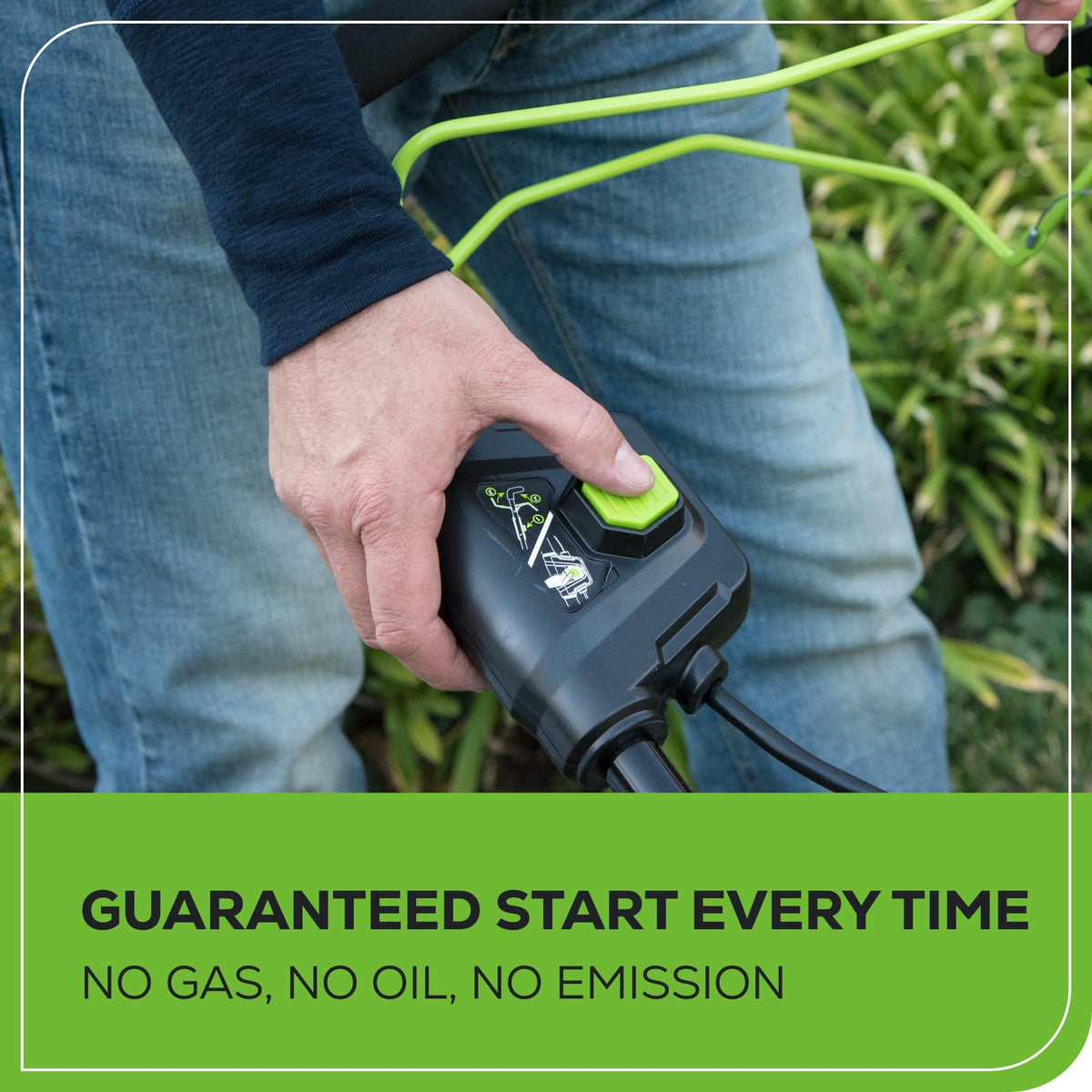 Greenworks 12-inch trimmer with auto-feed for precise edging