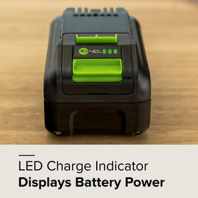 Greenworks 24V battery protection icons signaling safety features