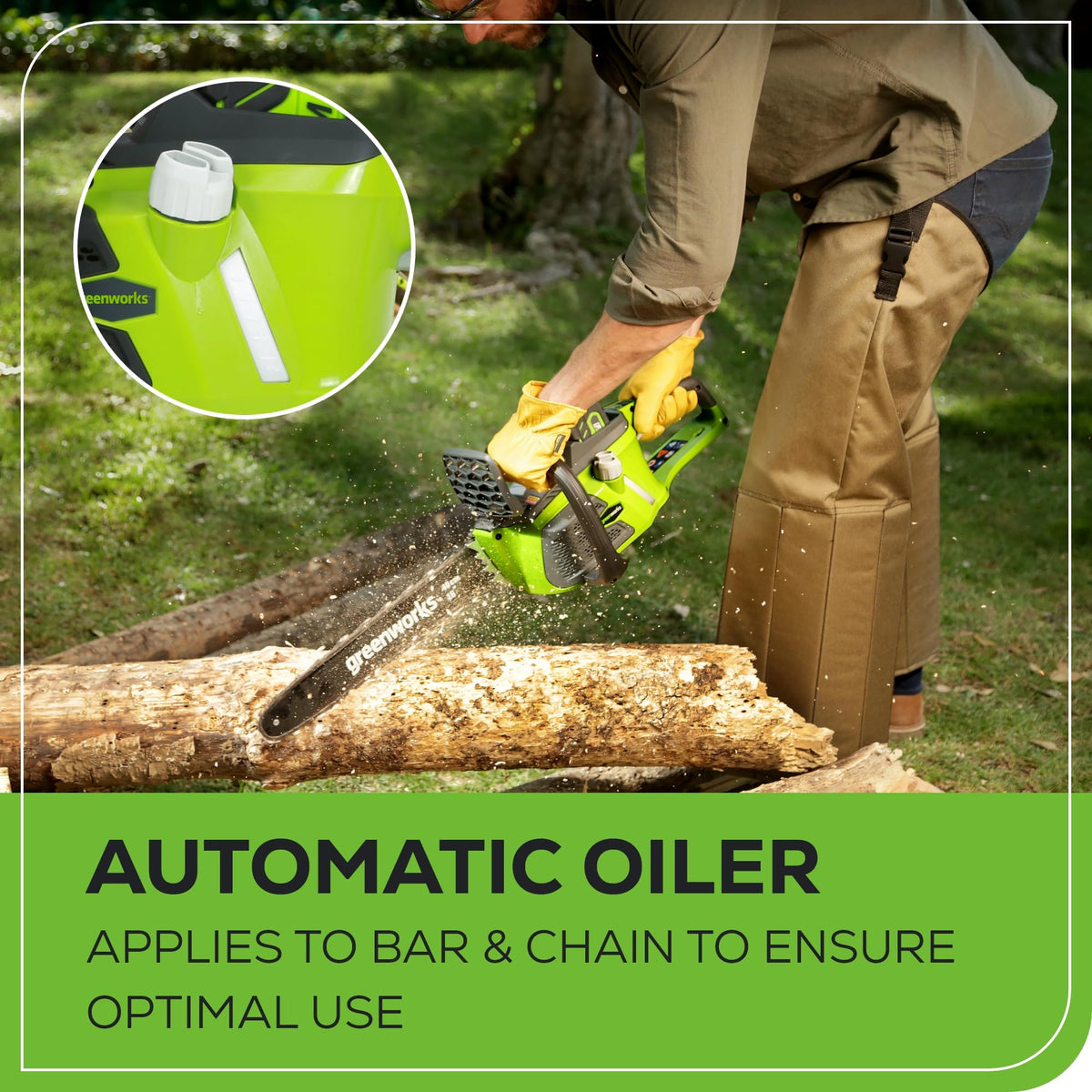 Automatic oiler window view showing easy lubrication for smoother operation