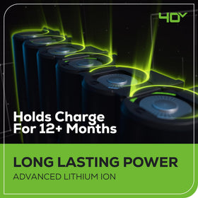 Storage guidance with dry environment ensures longevity of the Greenworks 40V system
