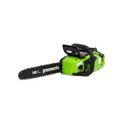 Greenworks 40V Gen 2 chainsaw front view for cordless yard work