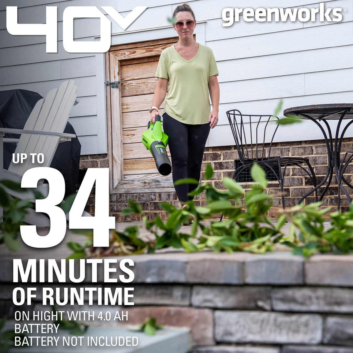 Greenworks 40V blower handle grip for comfortable use