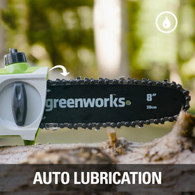 Greenworks 40V Hedge Trimmer pivoting head enables versatile shaping