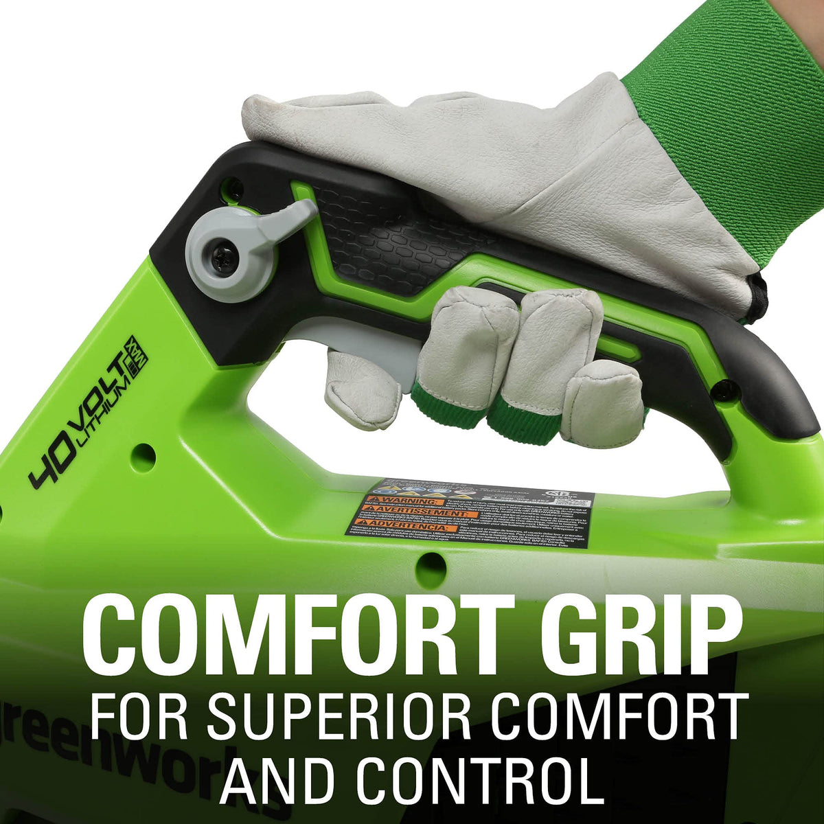 Greenworks 40V platform banner highlights 75+ compatible tools